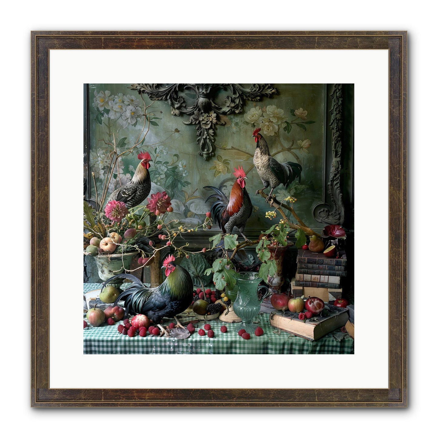 Quaint Roosts Of Reverie Framed Print - Slimwoods Black/Gold 16x16