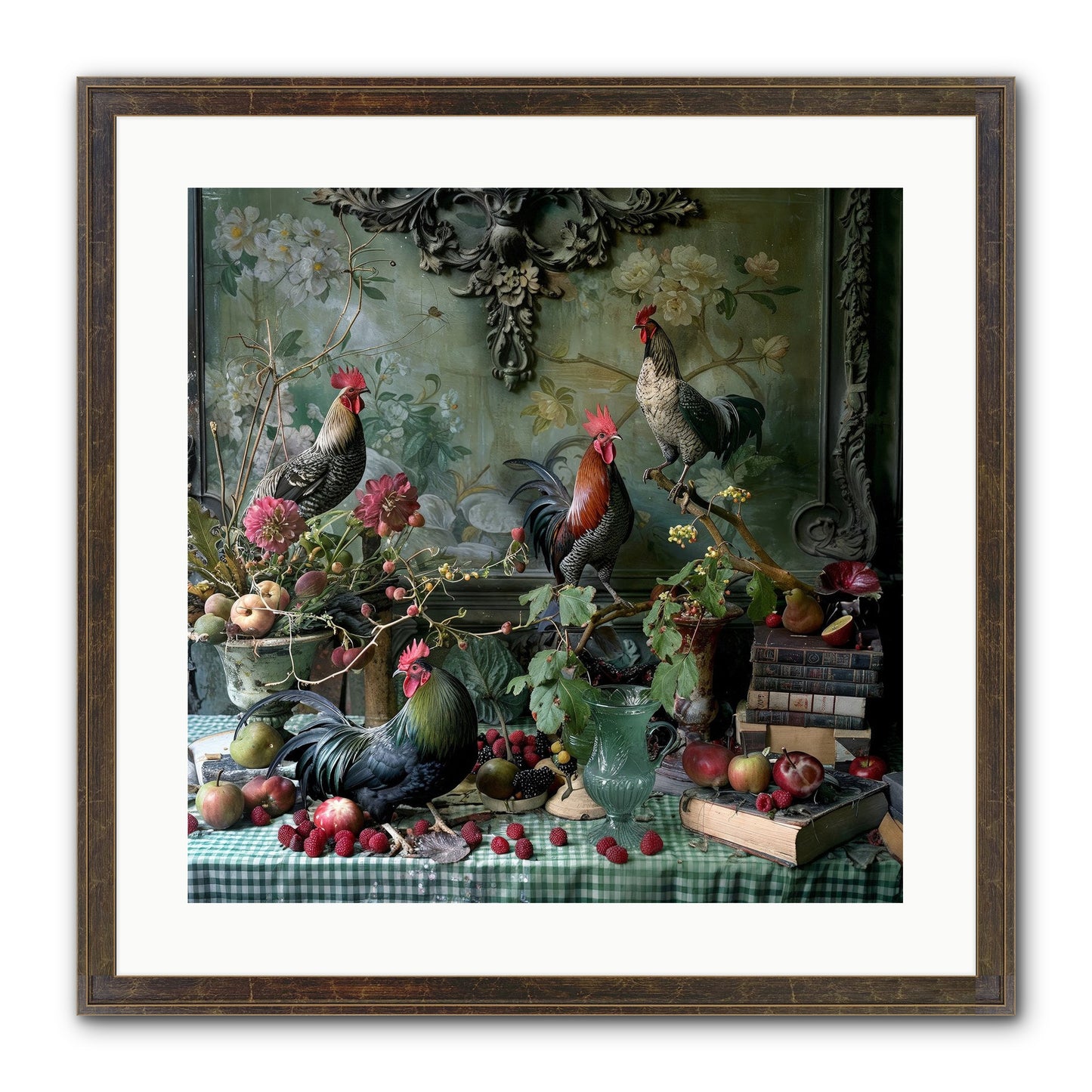 Quaint Roosts Of Reverie Framed Print - Slimwoods Black/Gold 20x20