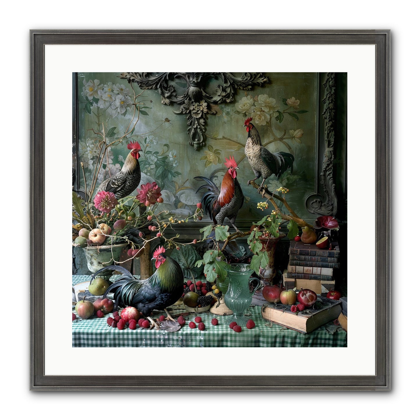 Quaint Roosts Of Reverie Framed Print - Slimwoods Black/Silver 20x20