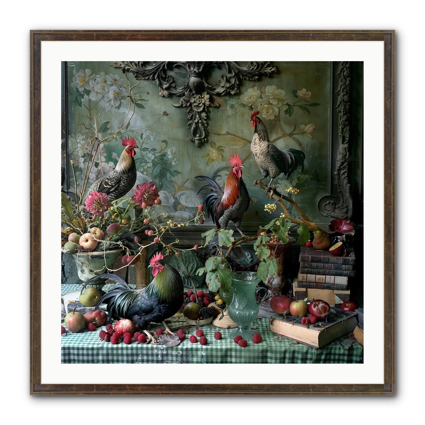 Quaint Roosts Of Reverie Framed Print - Slimwoods Black/Gold 30x30