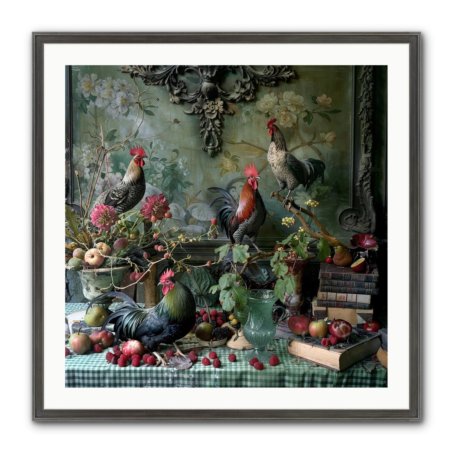 Quaint Roosts Of Reverie Framed Print - Slimwoods Black/Silver 30x30