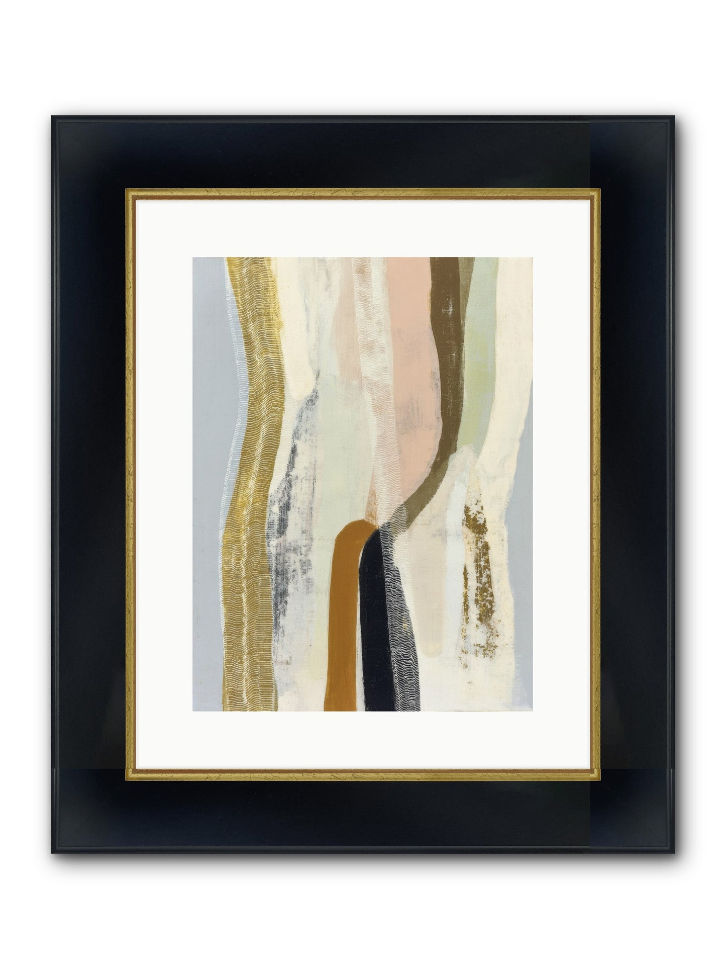 Quell Framed Print - Wide Black w/Gold 12x16