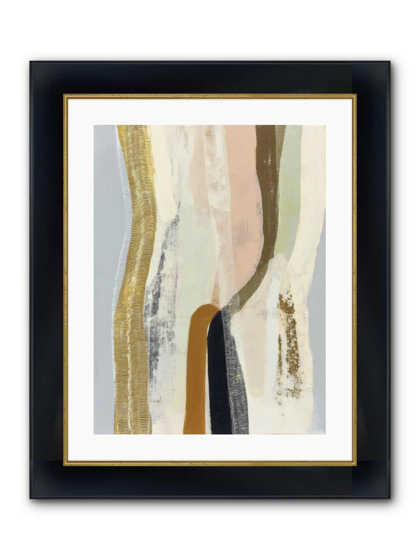 Quell Framed Print - Wide Black w/Gold 18x24
