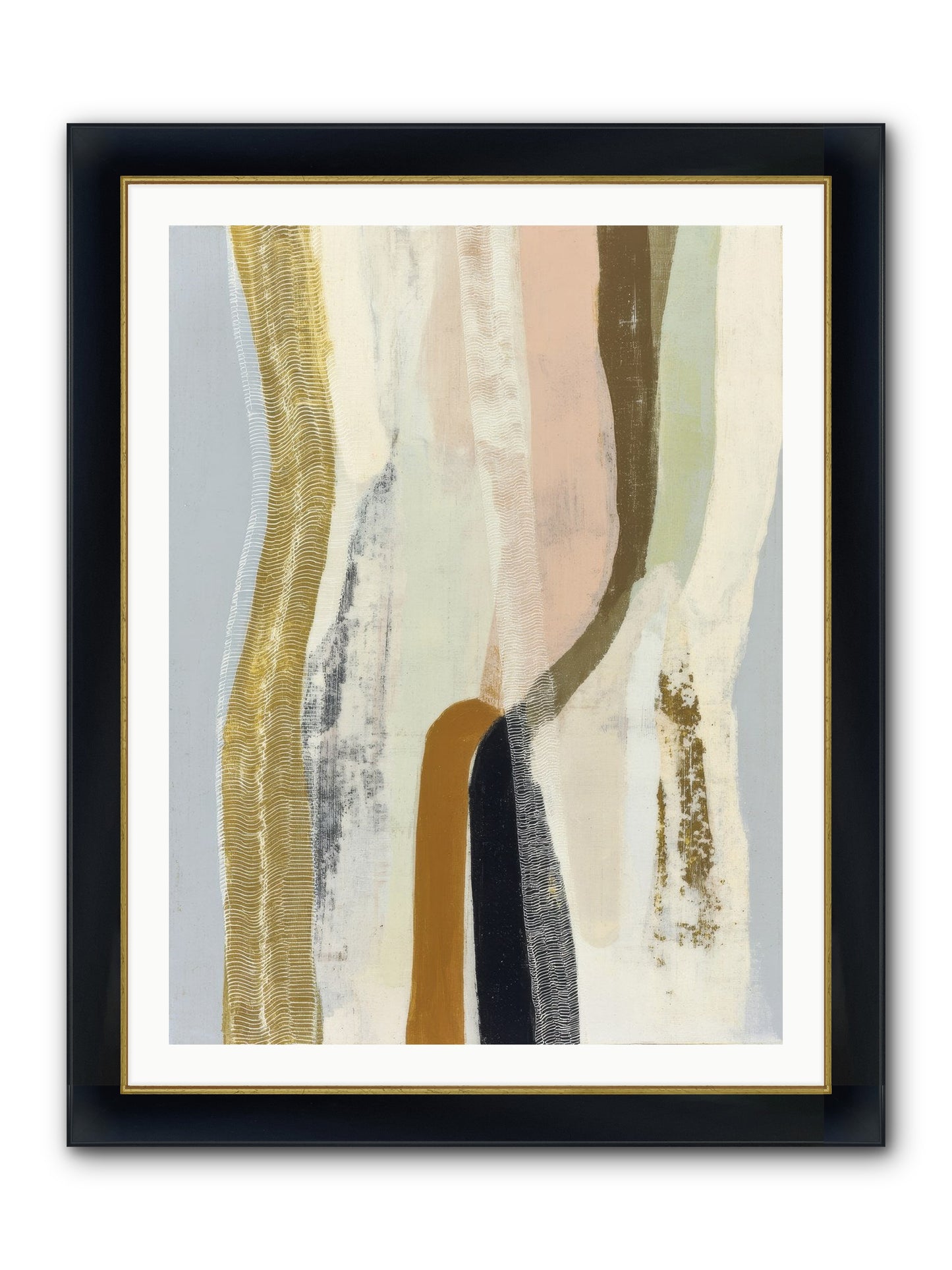 Quell Framed Print - Wide Black w/Gold 30x40