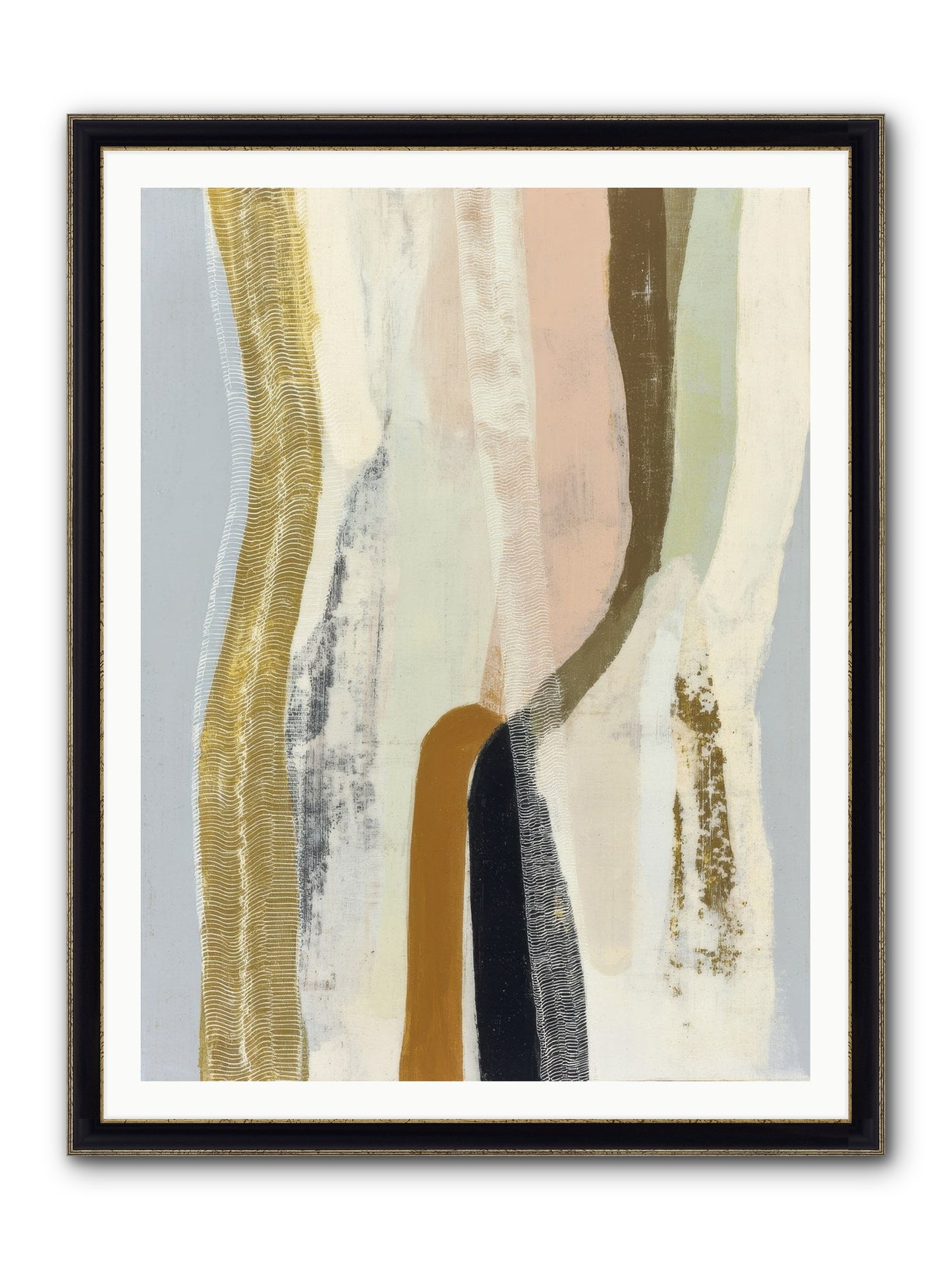 Quell Framed Print - Black & Gold 36x48