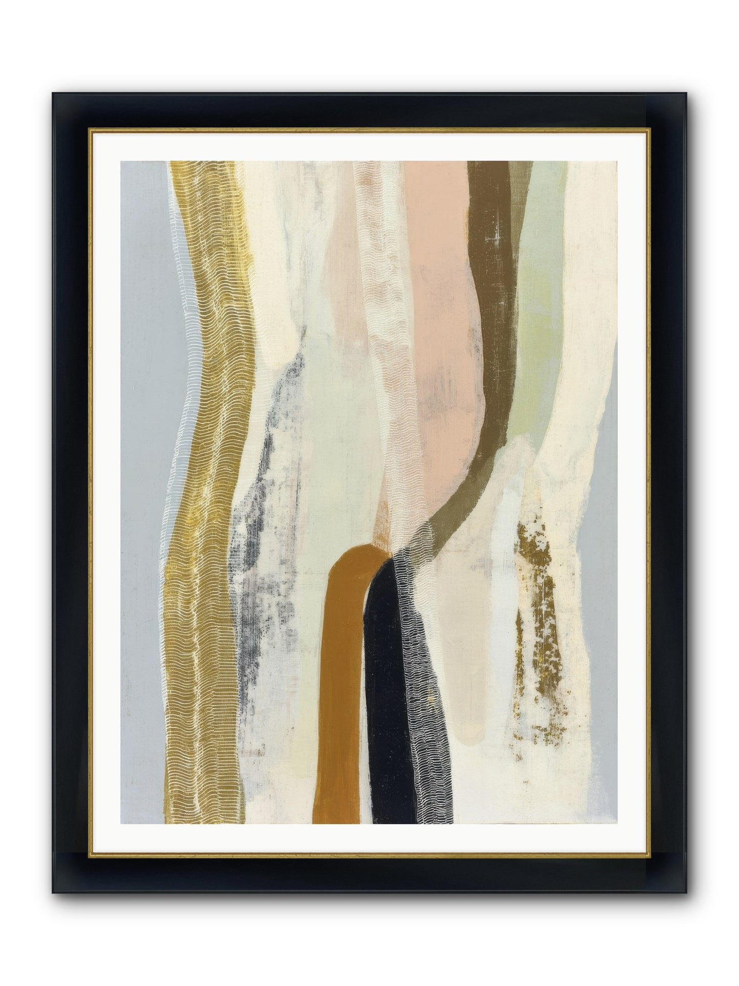 Quell Framed Print - Wide Black w/Gold 36x48
