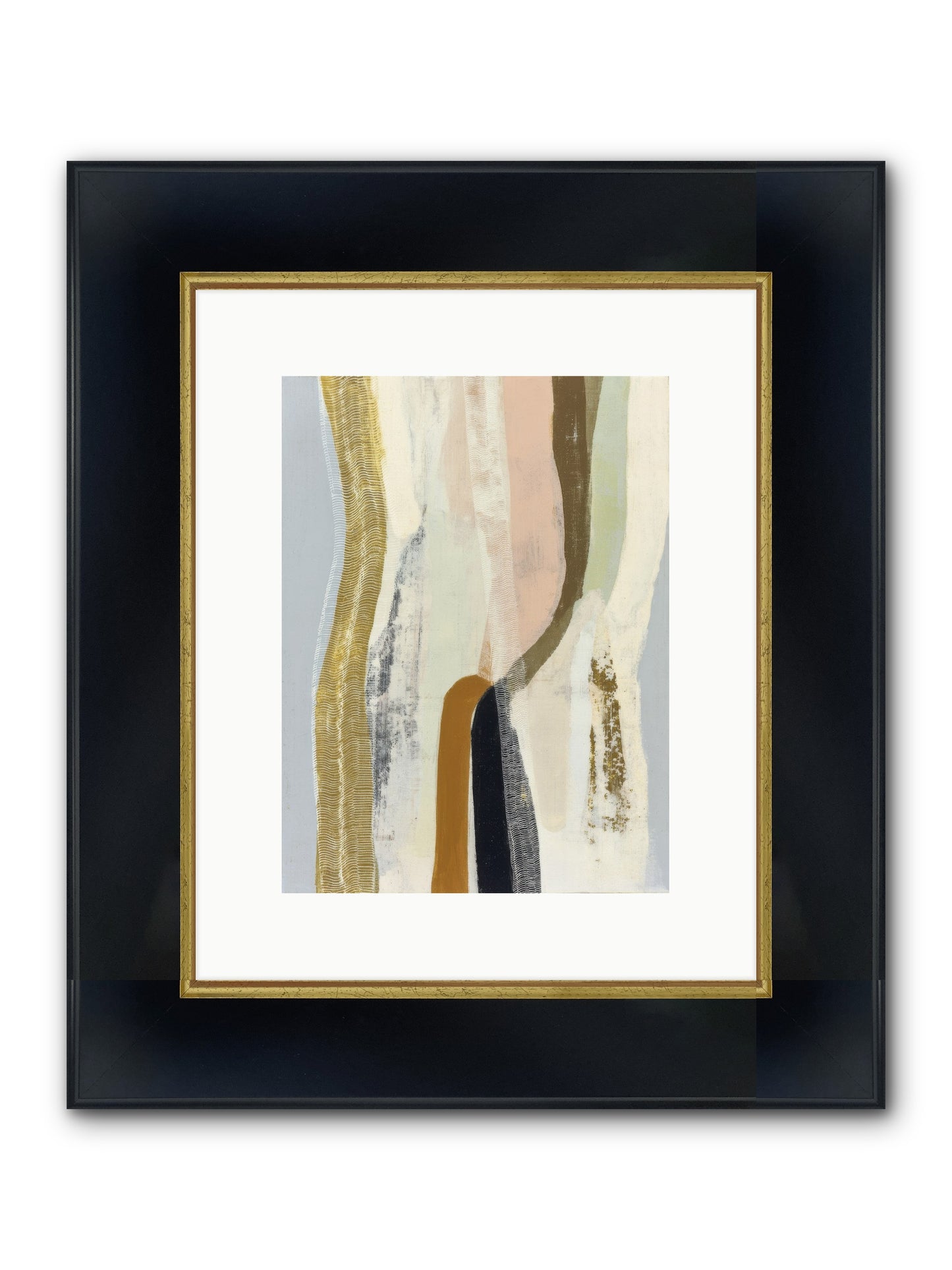 Quell Framed Print - Wide Black w/Gold 9x12