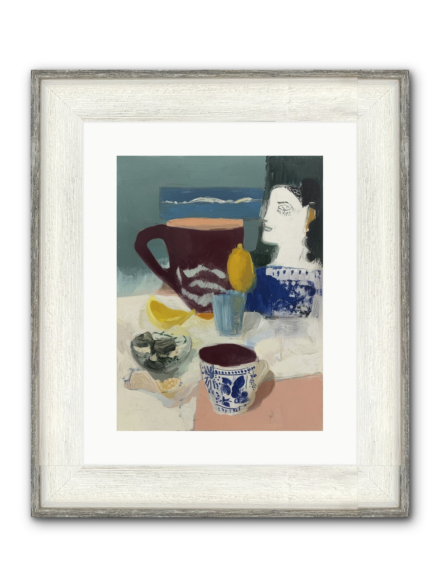 Quick Kiss Framed Print - Driftwood White 12x16