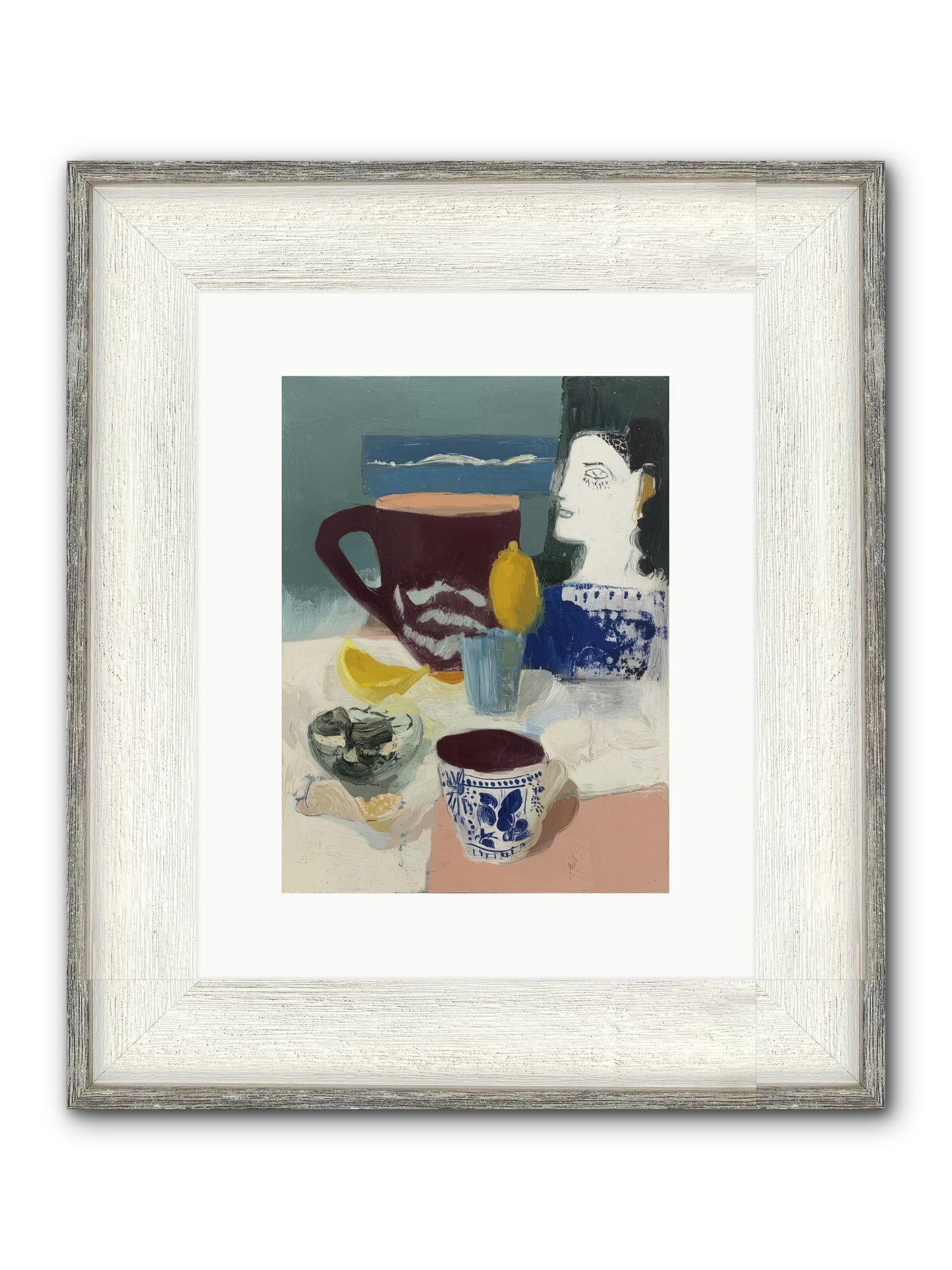 Quick Kiss Framed Print - Driftwood White 9x12