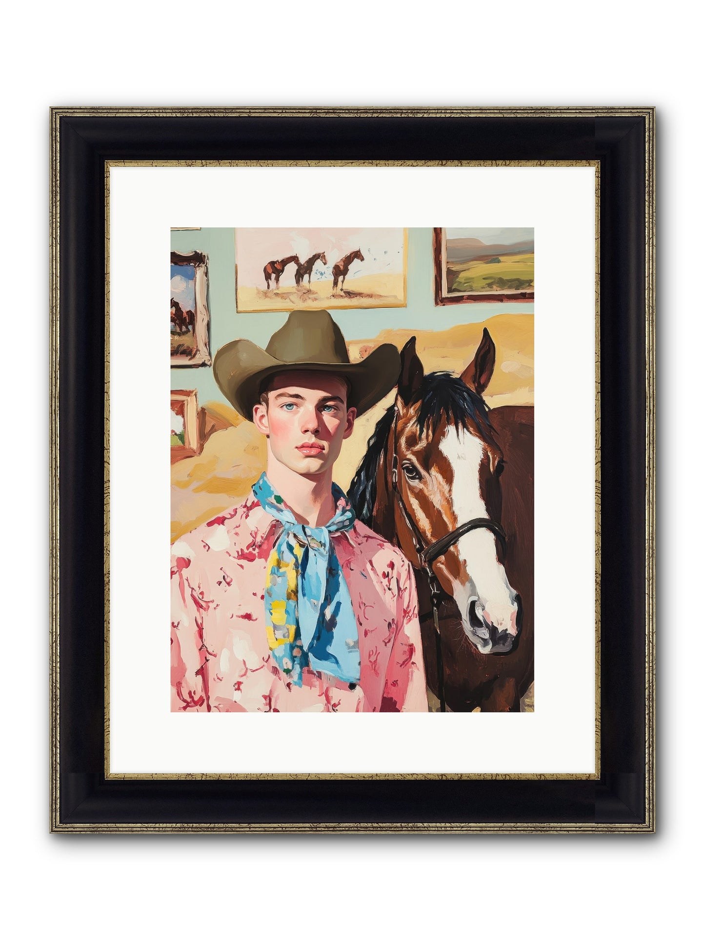 Quicksilver Fable Framed Print - Black & Gold 12x16