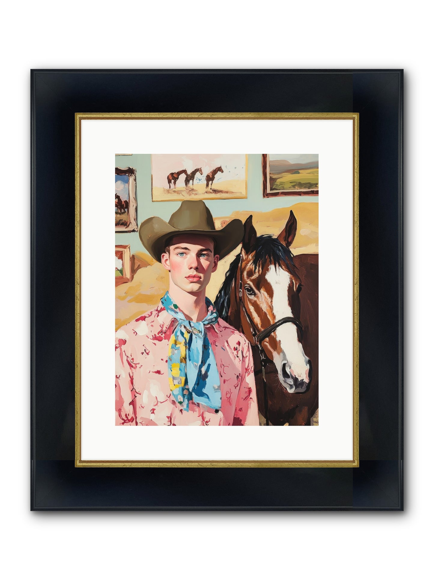 Quicksilver Fable Framed Print - Wide Black w/Gold 12x16