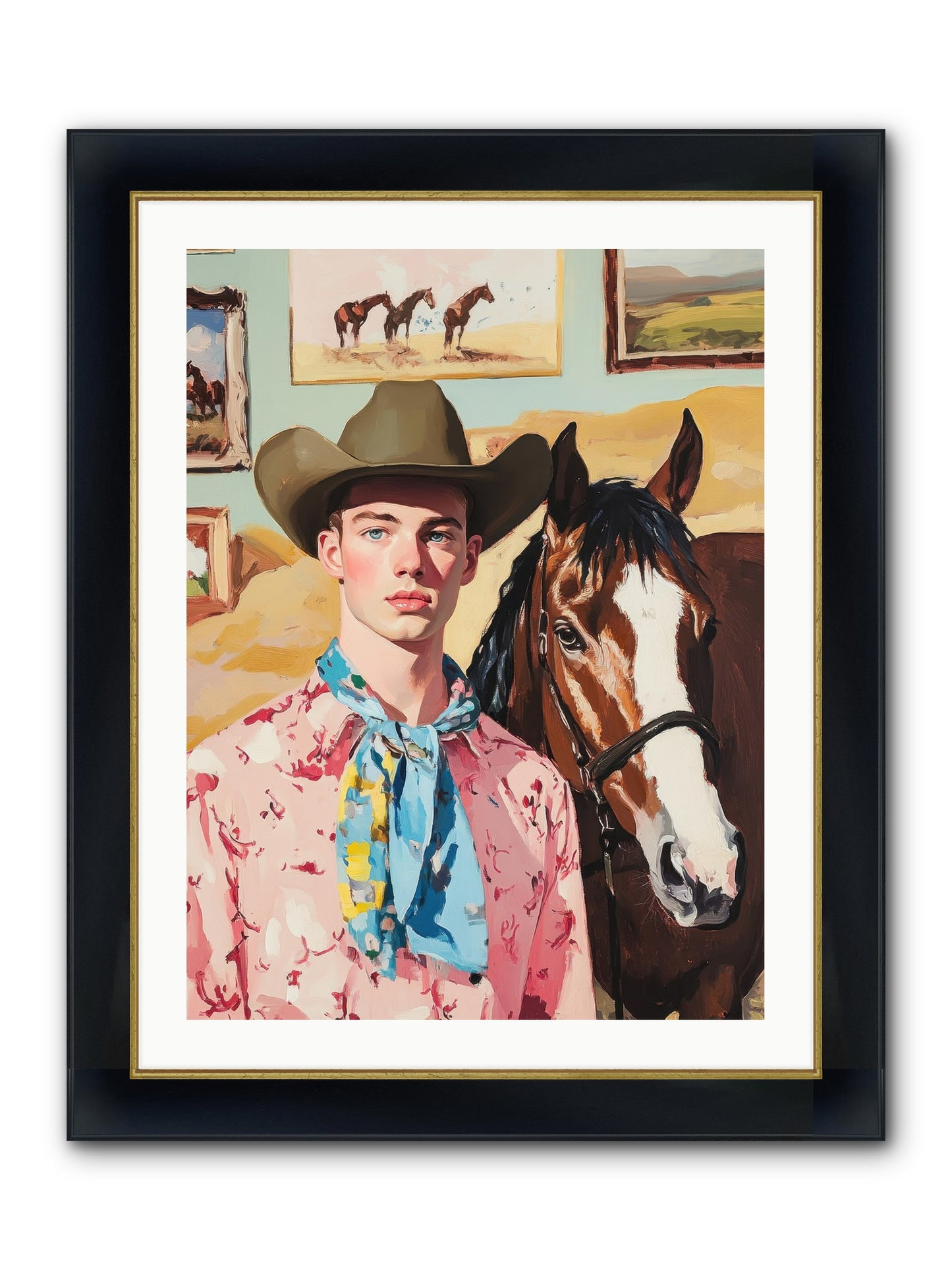 Quicksilver Fable Framed Print - Wide Black w/Gold 24x32