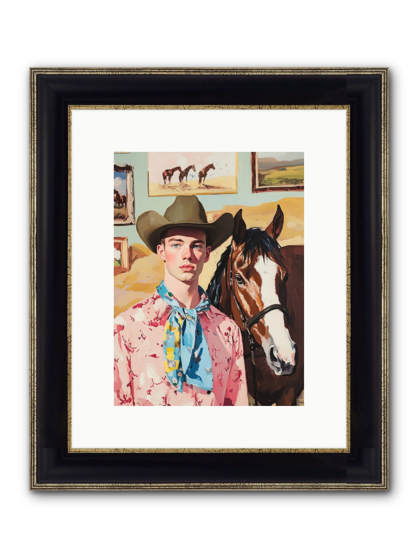 Quicksilver Fable Framed Print - Black & Gold 9x12