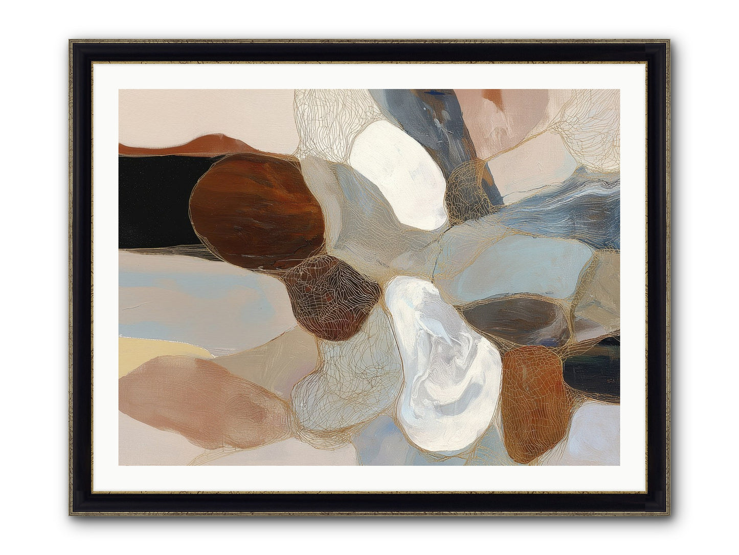 Quiescent Framed Print - Black & Gold 40x30