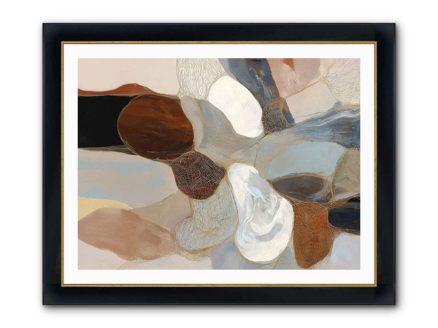 Quiescent Framed Print - Wide Black w/Gold 40x30