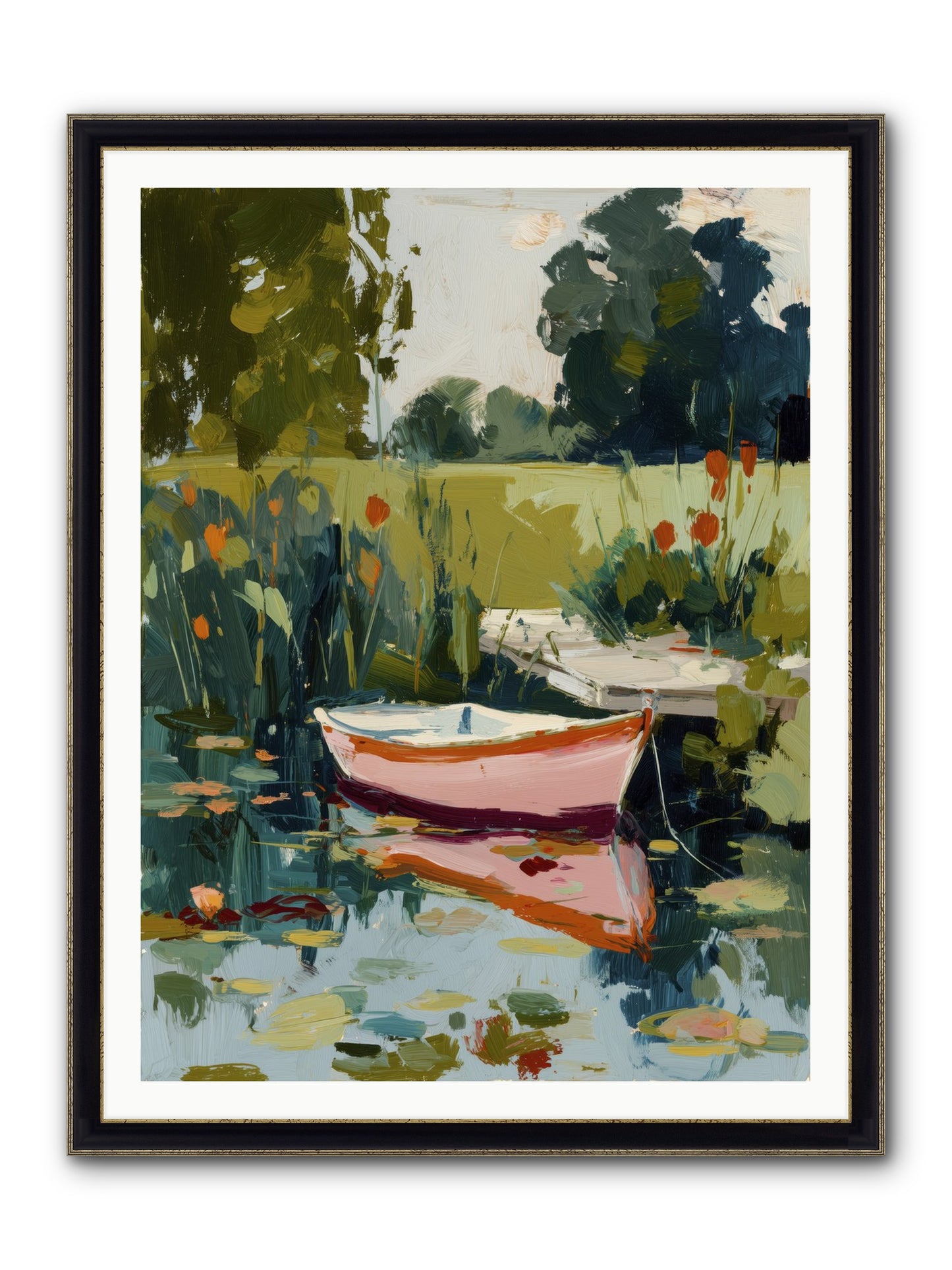 Quiet Adventures Framed Print - Black & Gold 36x48