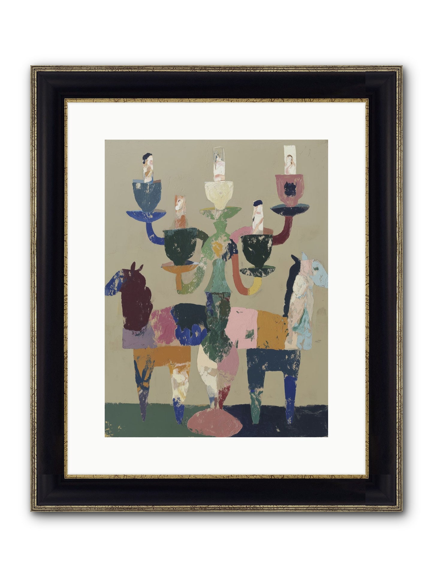 Quiet Carnival Framed Print - Black & Gold 12x16