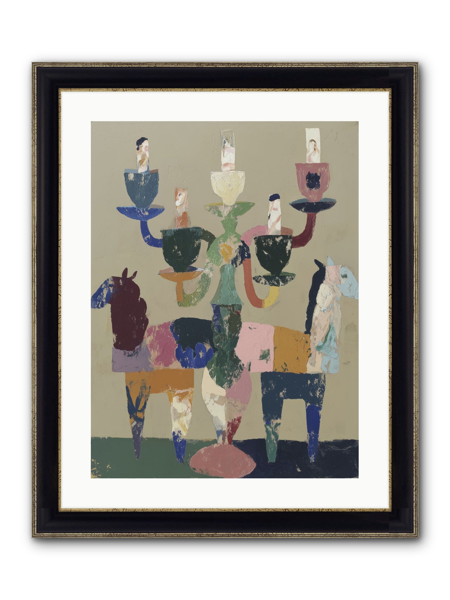 Quiet Carnival Framed Print - Black & Gold 18x24