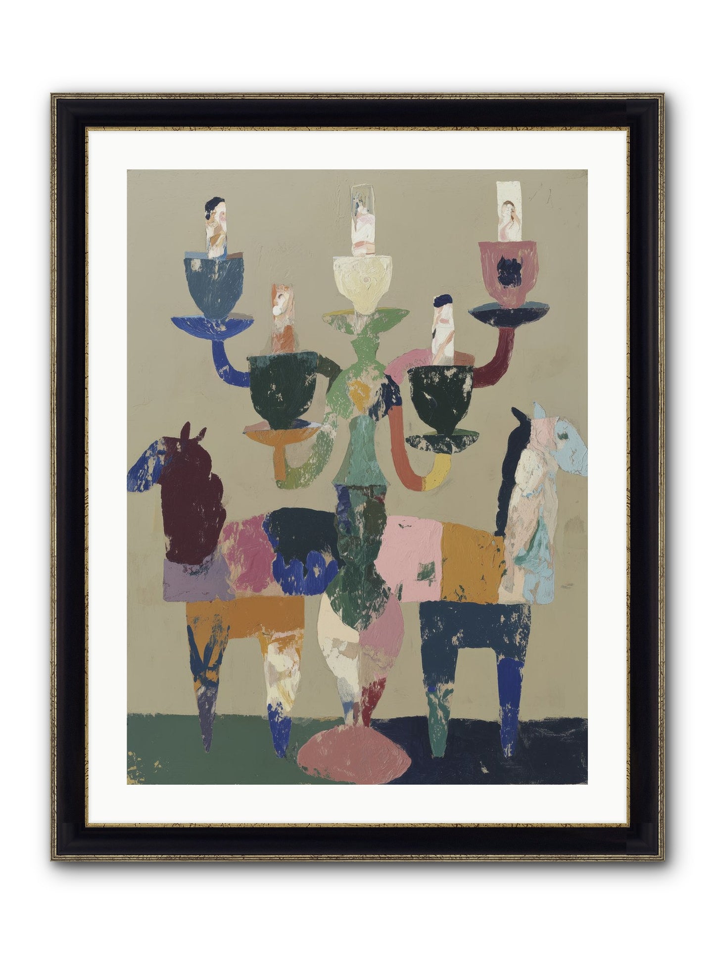 Quiet Carnival Framed Print - Black & Gold 24x32
