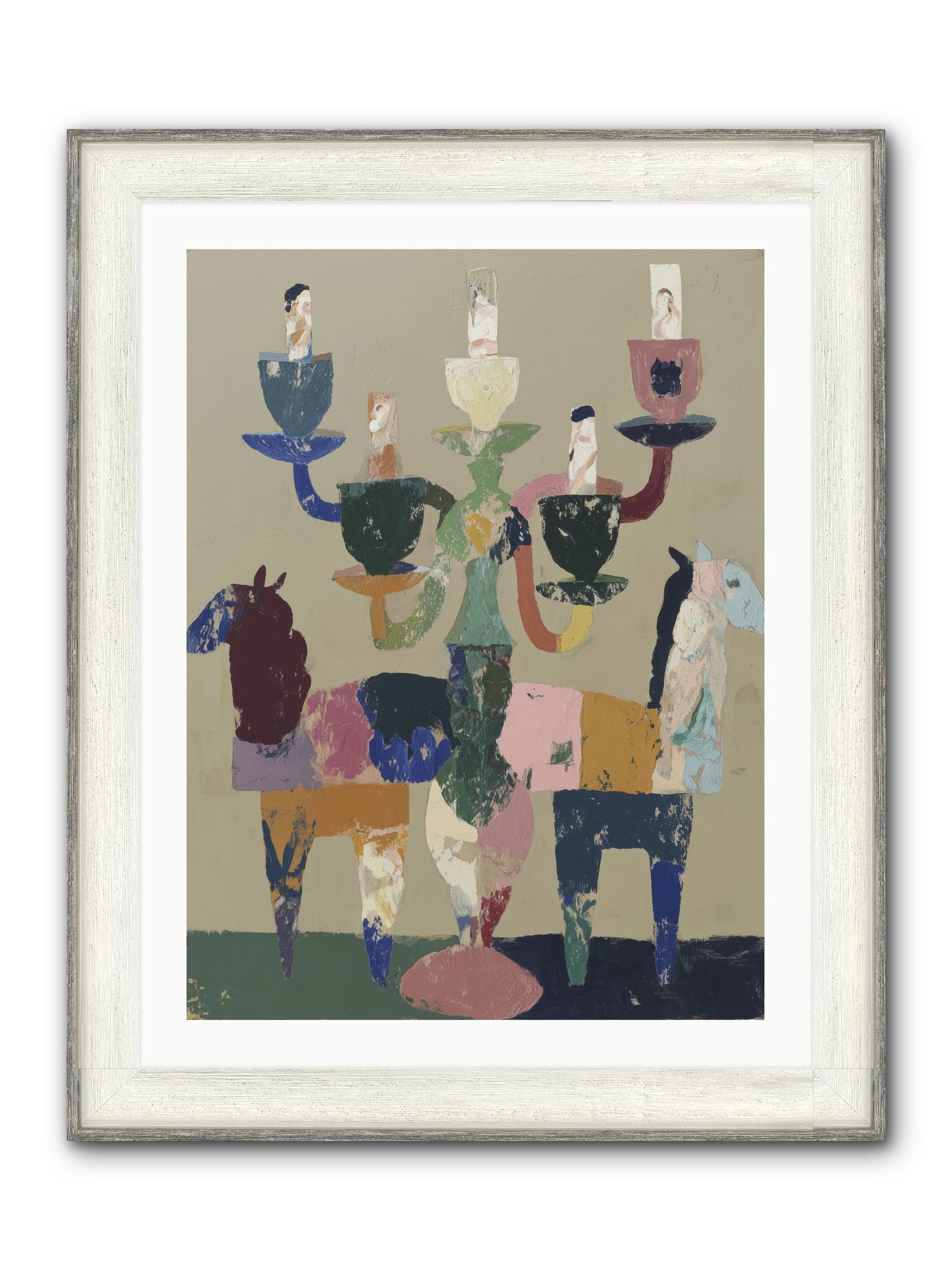 Quiet Carnival Framed Print - Driftwood White 24x32