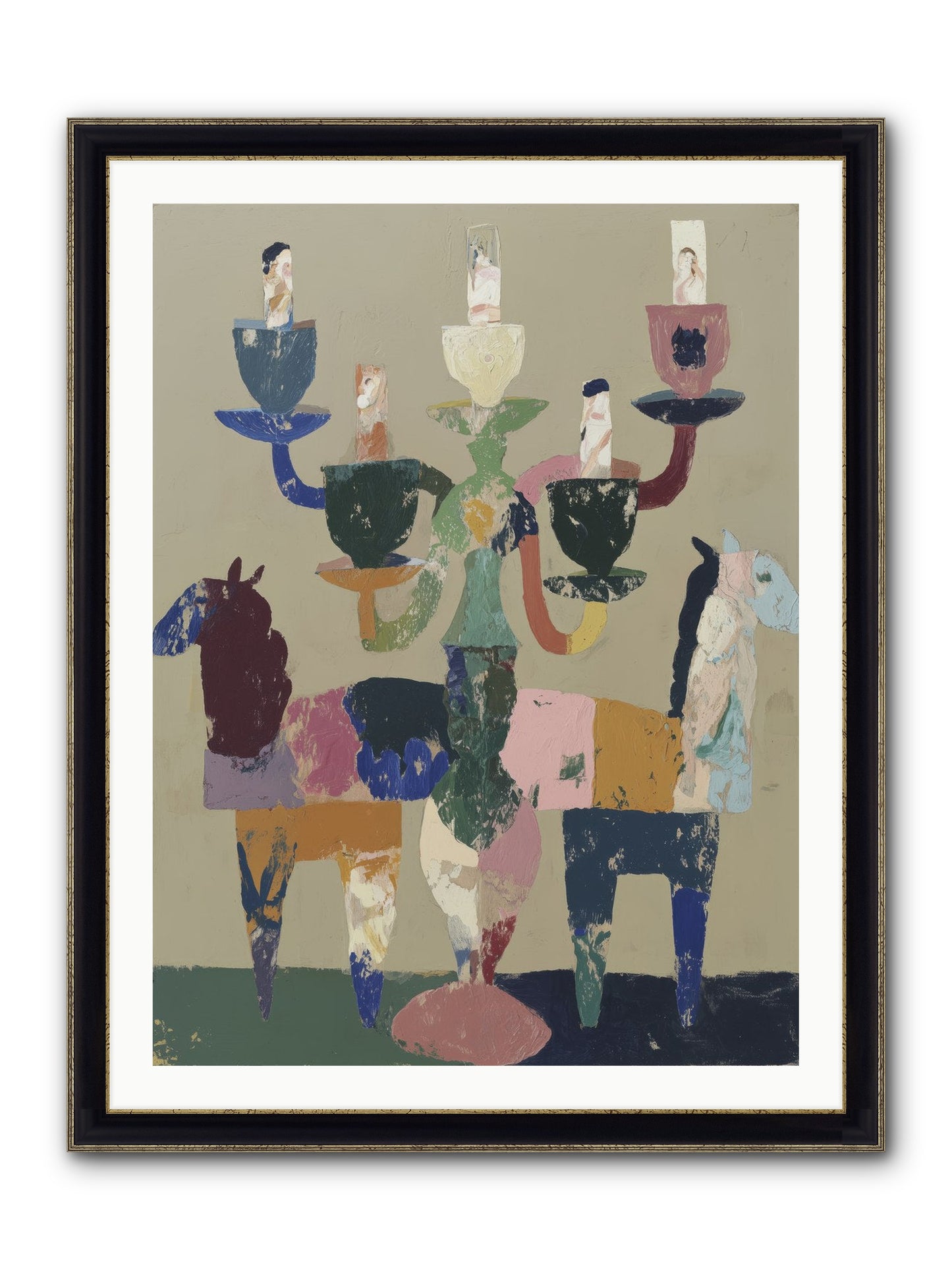 Quiet Carnival Framed Print - Black & Gold 30x40