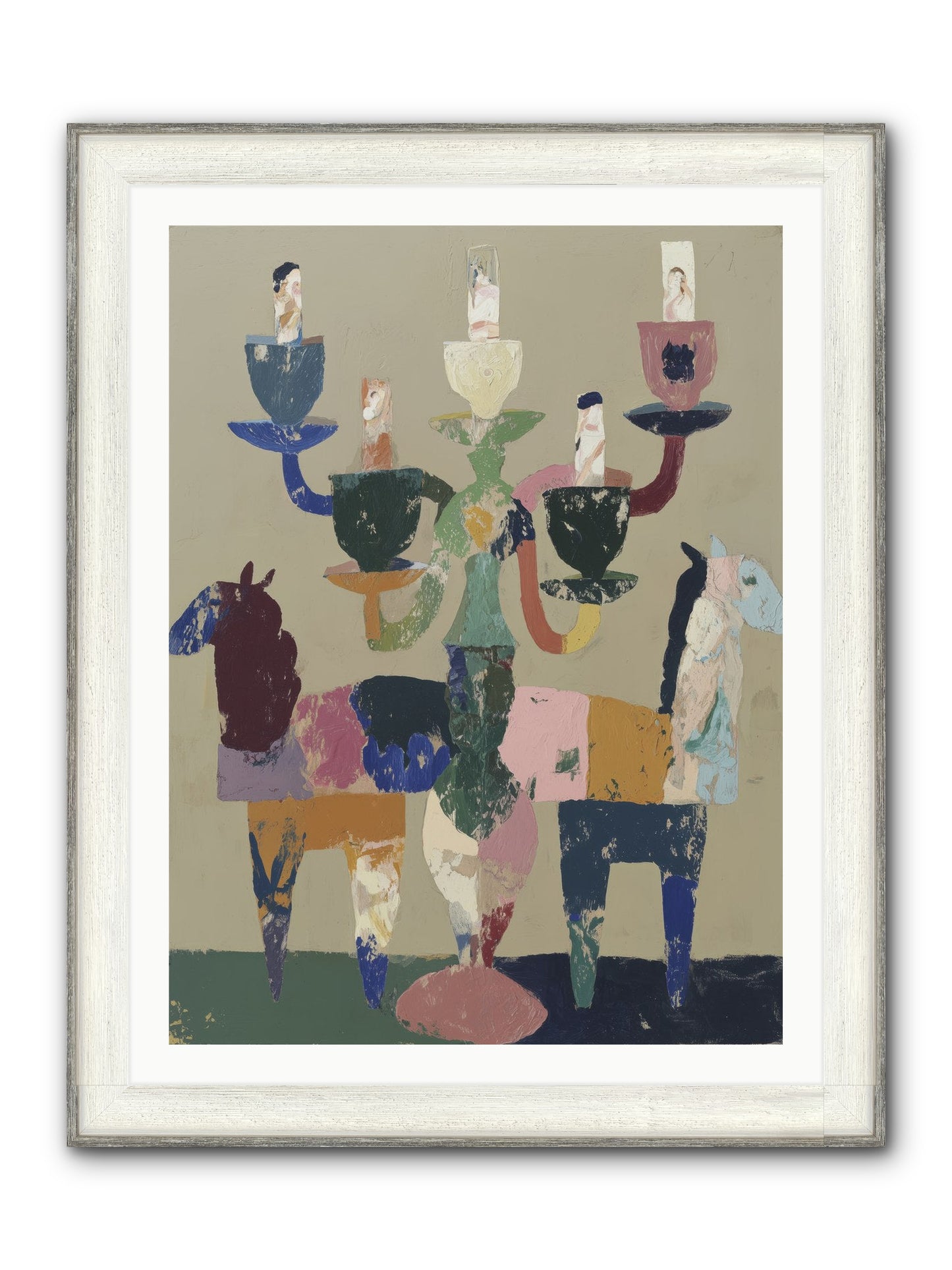 Quiet Carnival Framed Print - Driftwood White 30x40