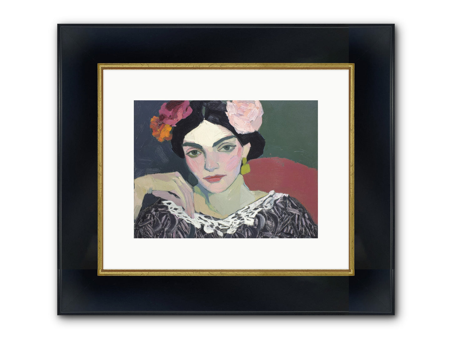 Quiet Confidence Framed Print - Wide Black w/Gold 12x9