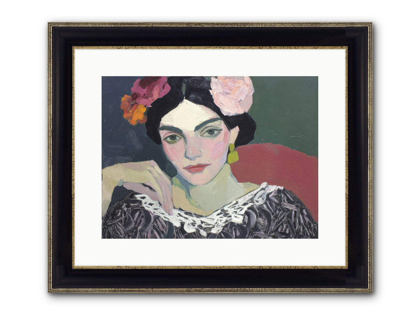 Quiet Confidence Framed Print - Black & Gold 16x12