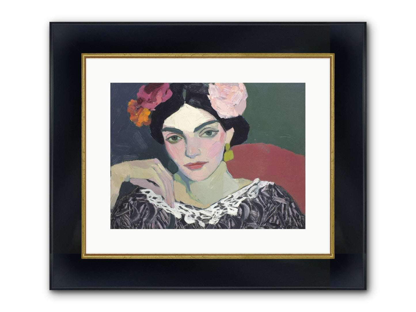Quiet Confidence Framed Print - Wide Black w/Gold 16x12