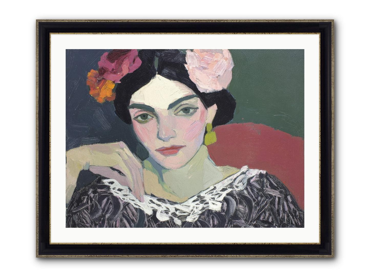 Quiet Confidence Framed Print - Black & Gold 32x24