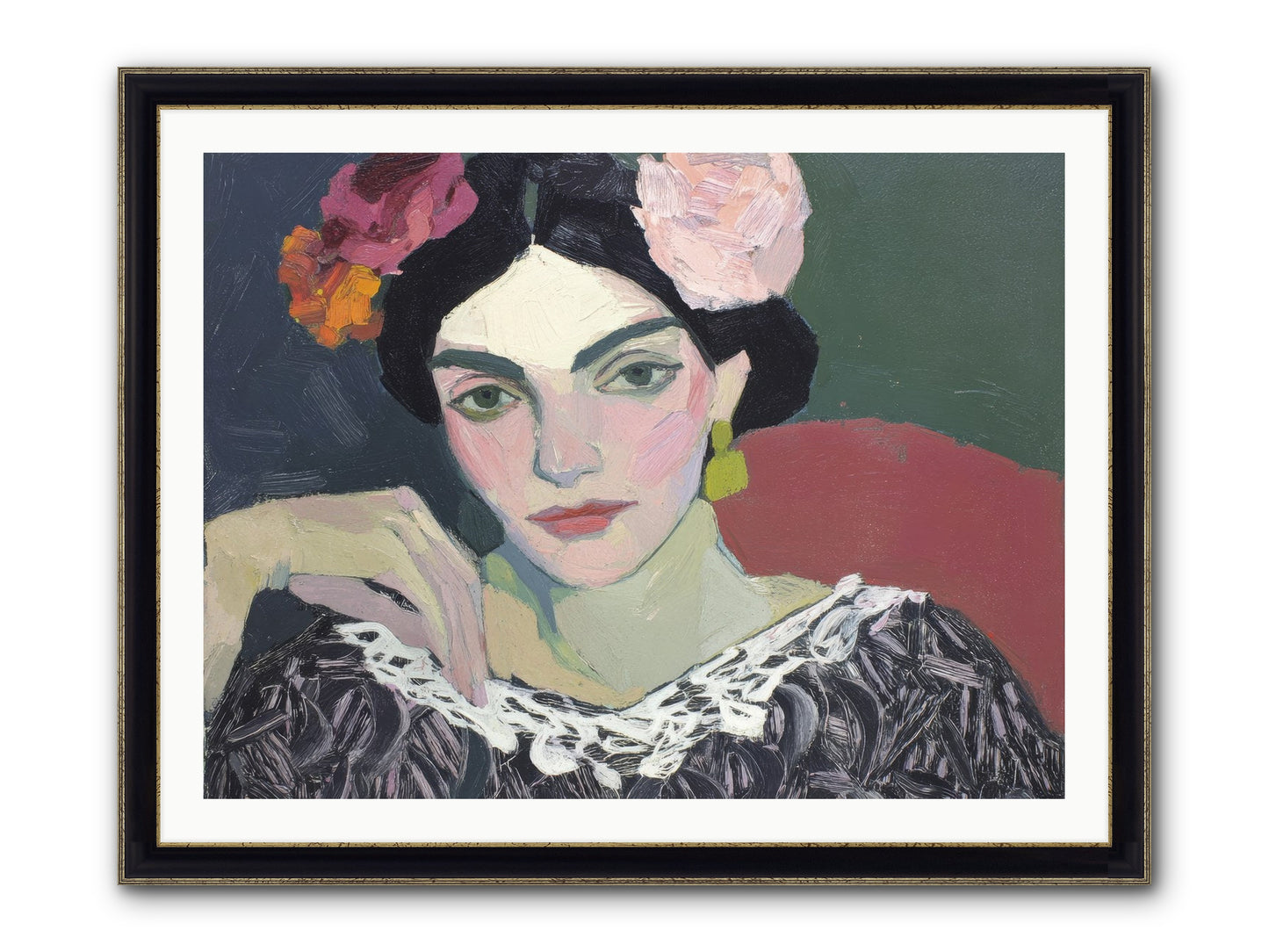Quiet Confidence Framed Print - Black & Gold 40x30