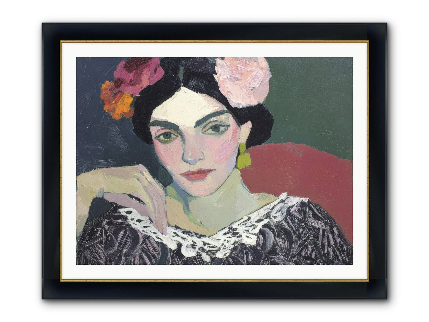 Quiet Confidence Framed Print - Wide Black w/Gold 40x30