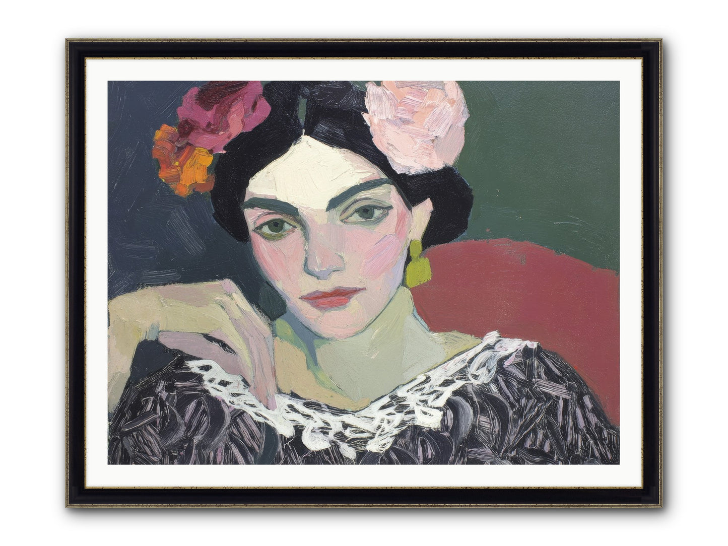 Quiet Confidence Framed Print - Black & Gold 48x36