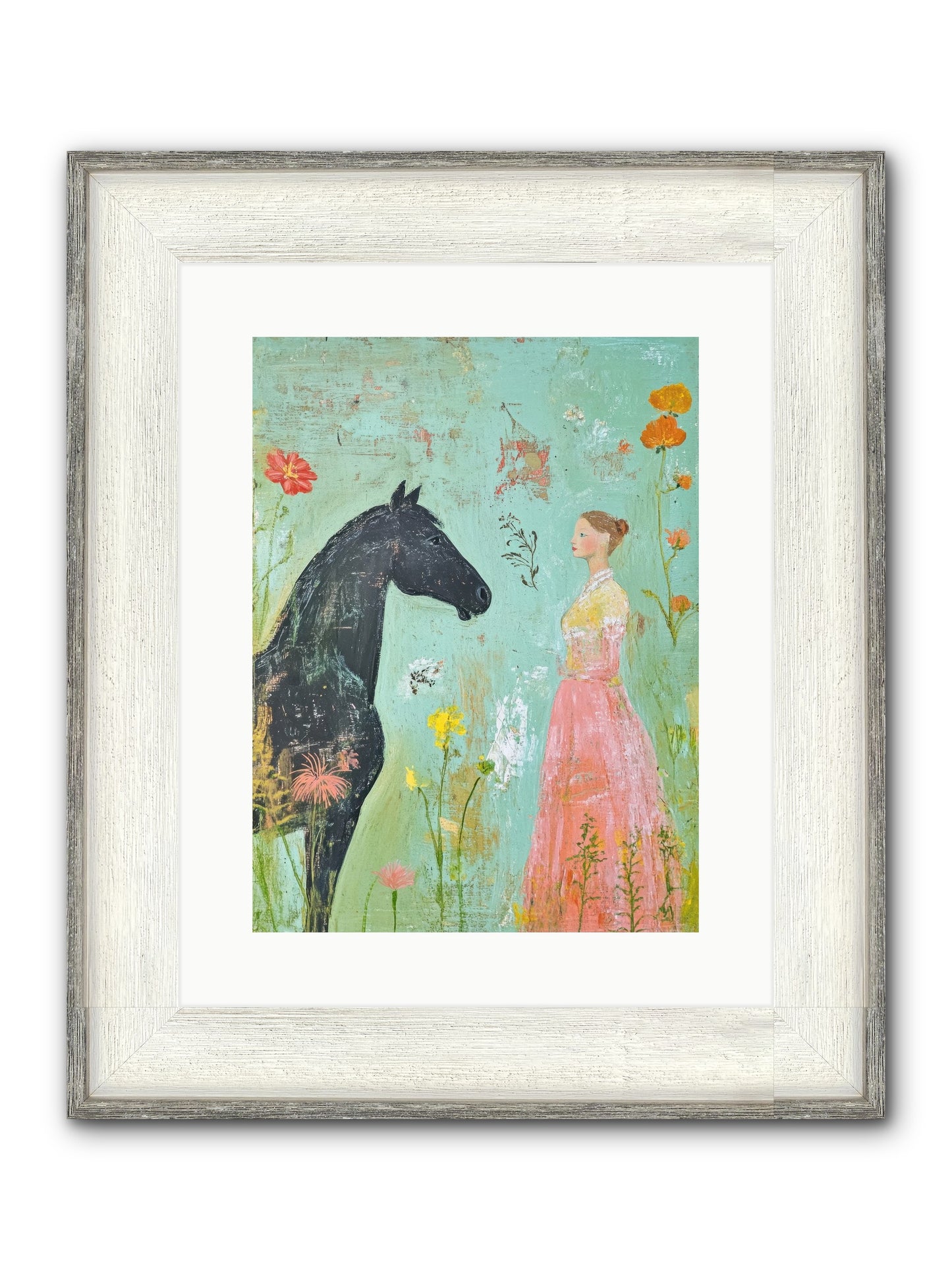 Quiet Conversation Framed Print - Driftwood White 12x16