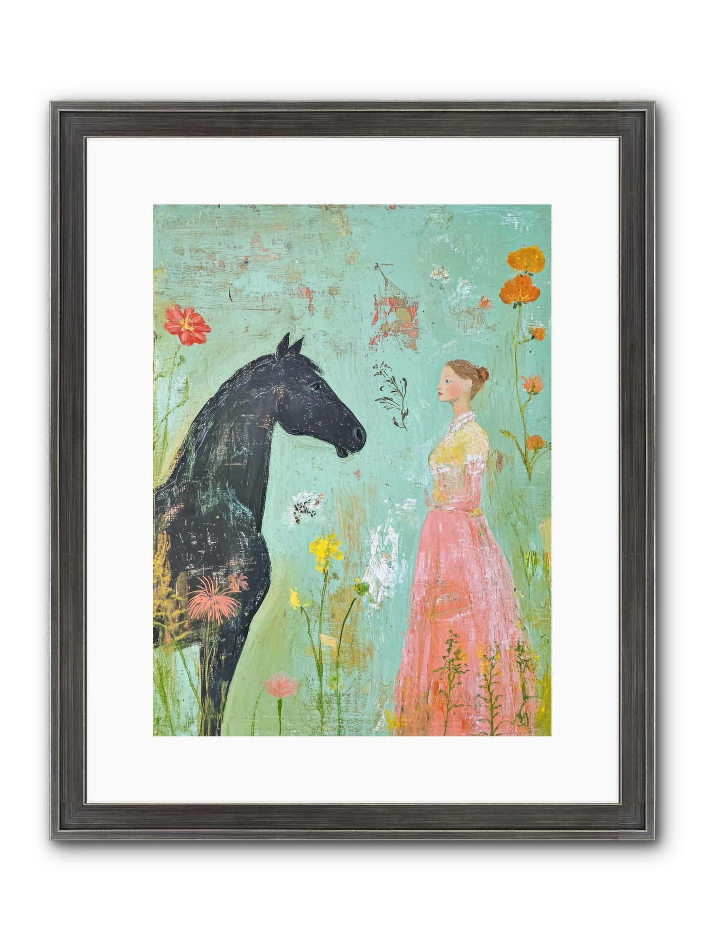 Quiet Conversation Framed Print - Slimwoods Black/Silver 12x16
