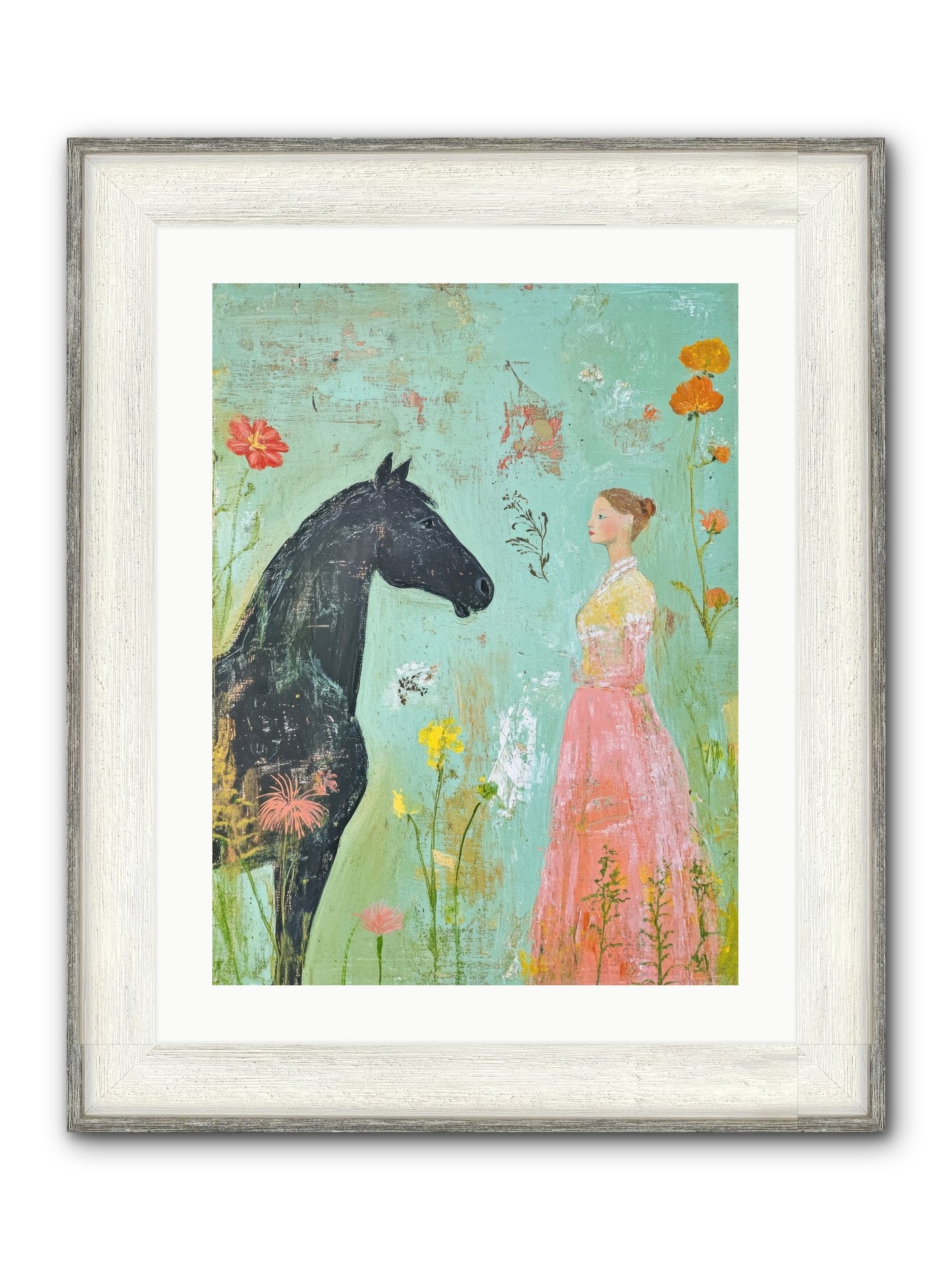 Quiet Conversation Framed Print - Driftwood White 18x24