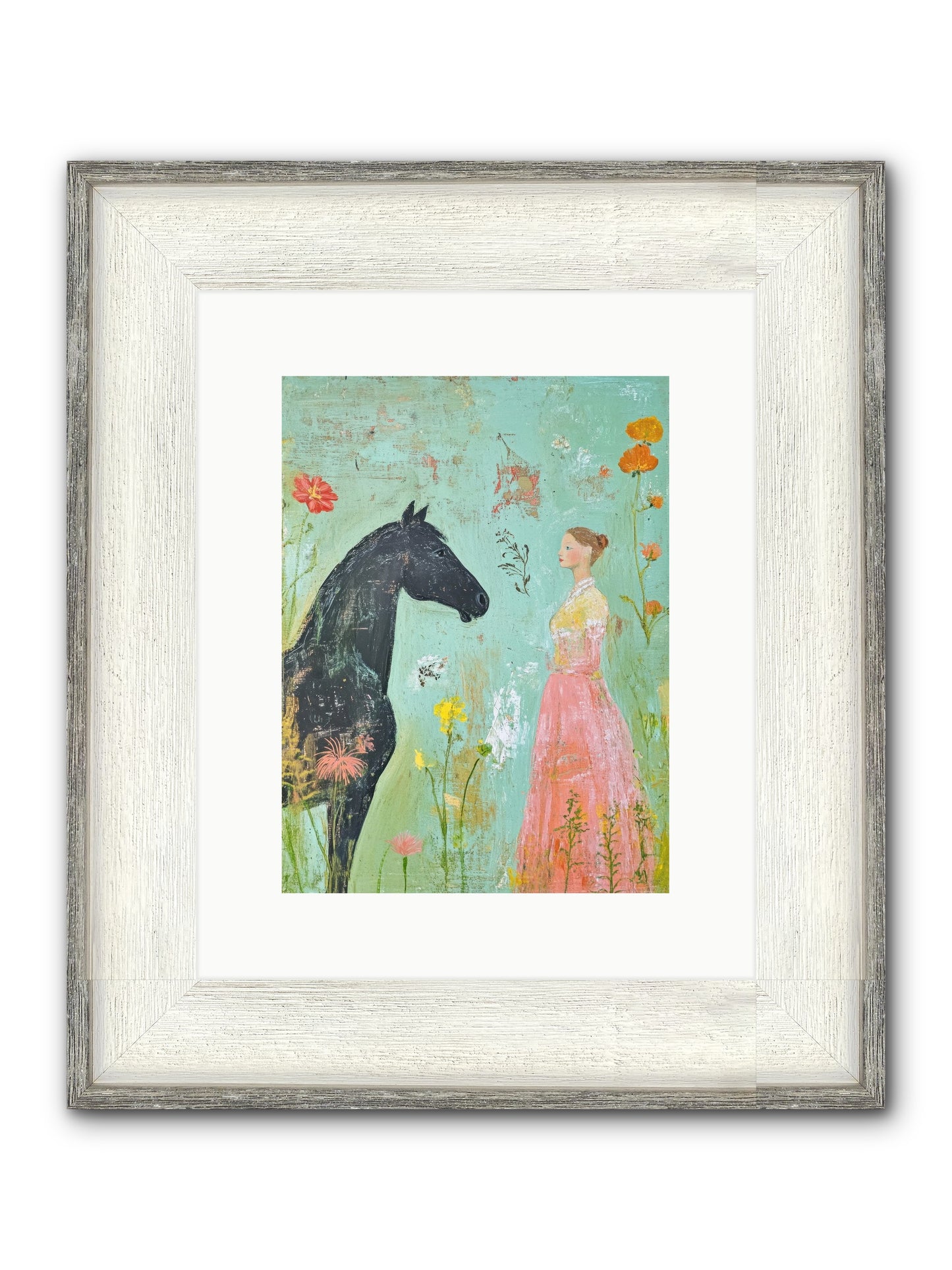 Quiet Conversation Framed Print - Driftwood White 9x12