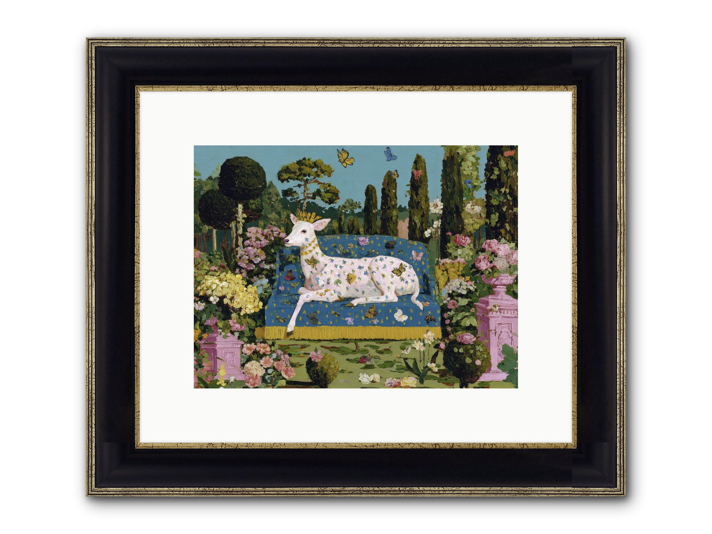 Quiet Crown Framed Print - Black & Gold 12x9