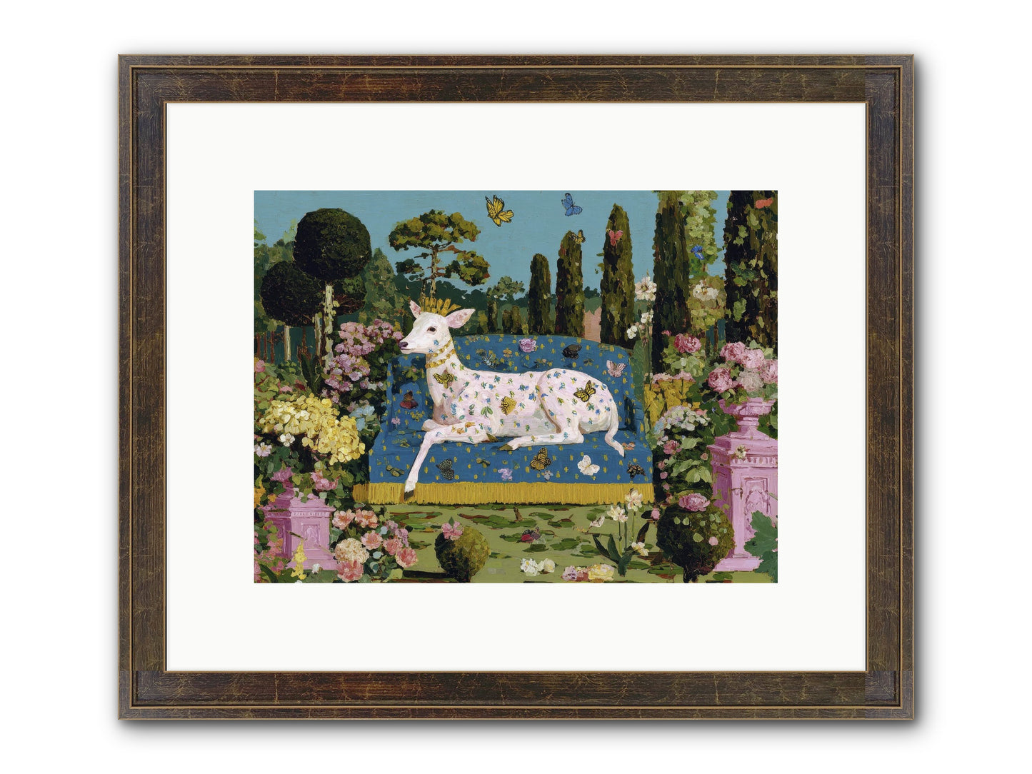 Quiet Crown Framed Print - Slimwoods Black/Gold 12x9