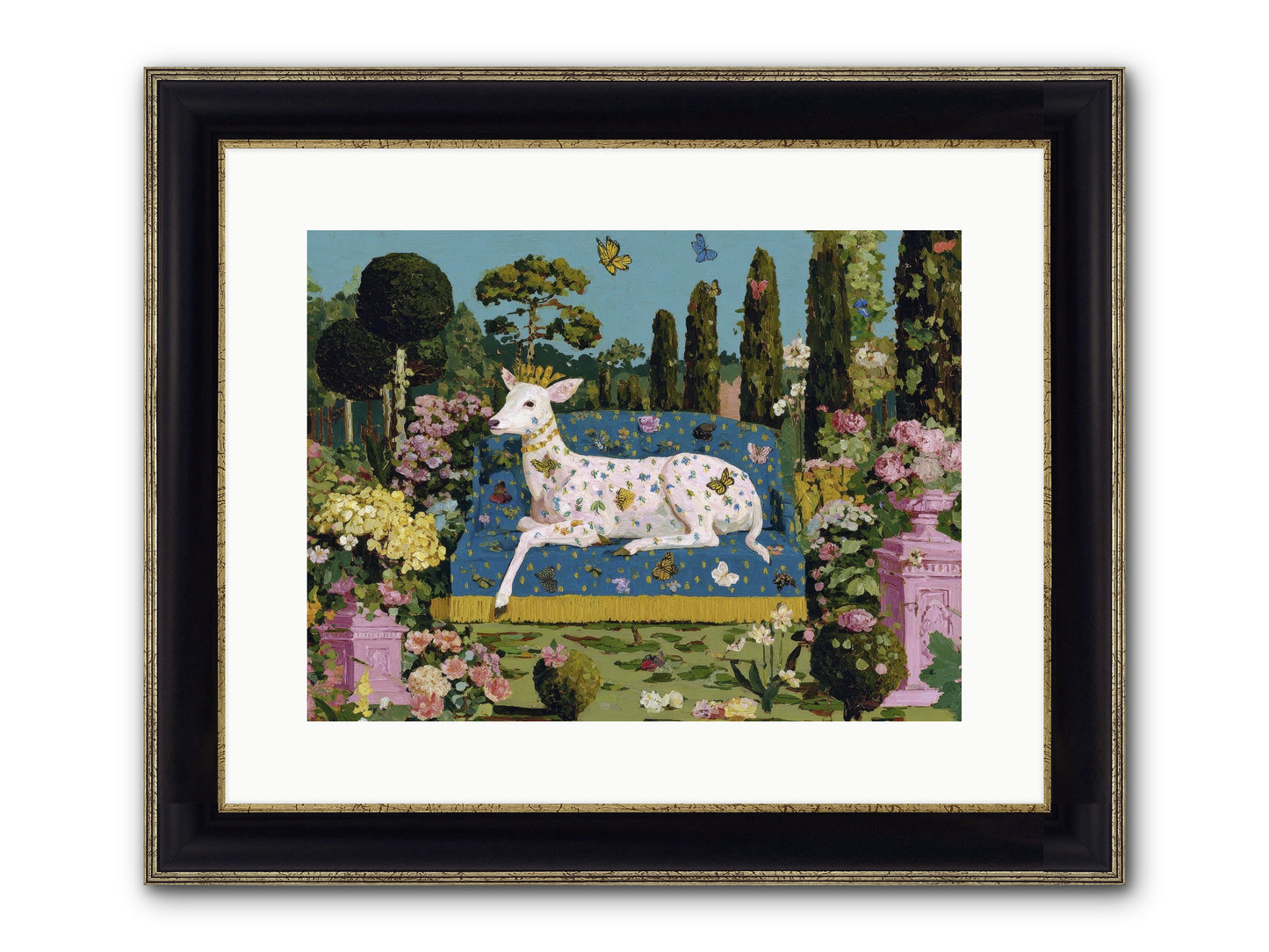 Quiet Crown Framed Print - Black & Gold 16x12