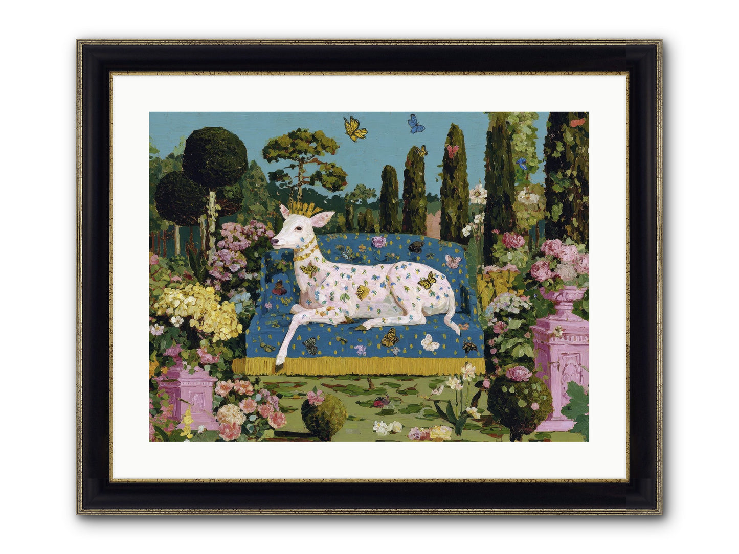 Quiet Crown Framed Print - Black & Gold 24x18