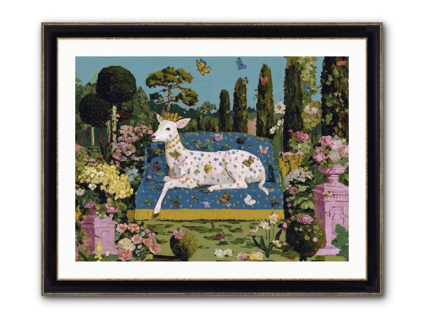 Quiet Crown Framed Print - Black & Gold 32x24
