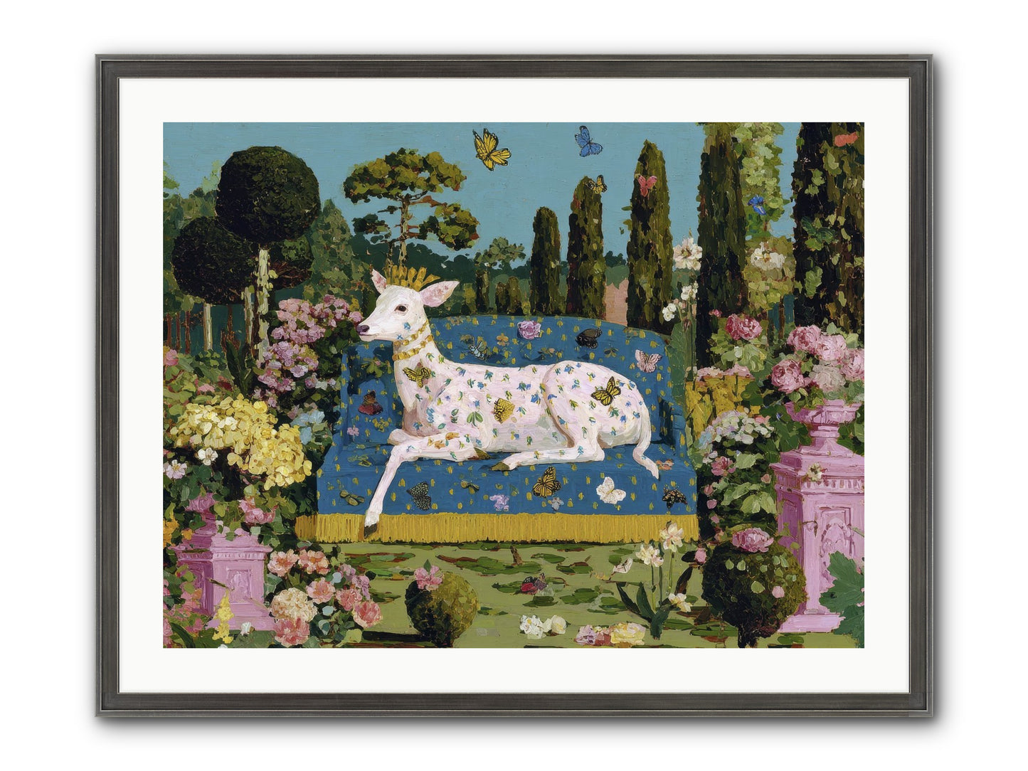Quiet Crown Framed Print - Slimwoods Black/Silver 32x24