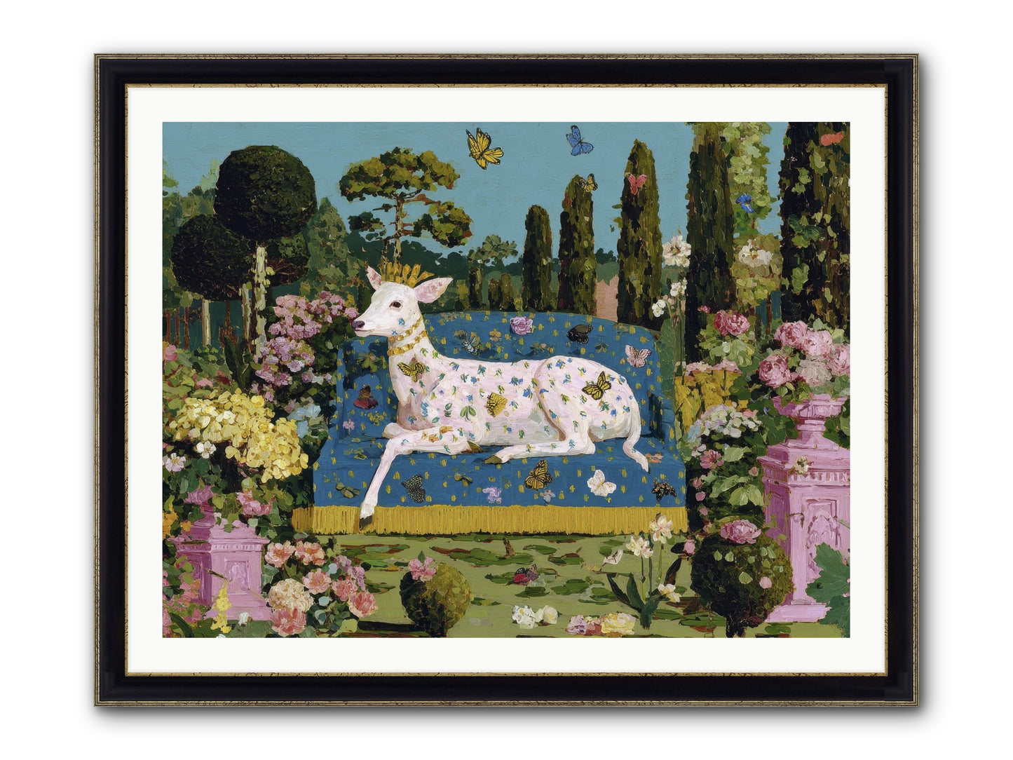 Quiet Crown Framed Print - Black & Gold 40x30