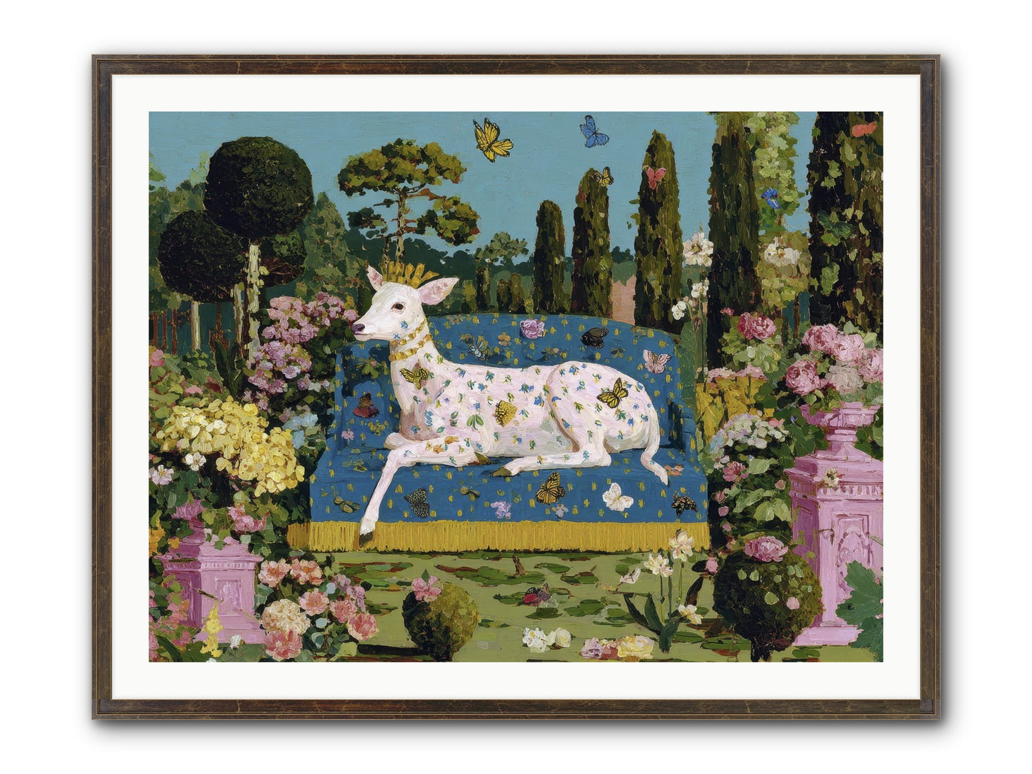 Quiet Crown Framed Print - Slimwoods Black/Gold 40x30