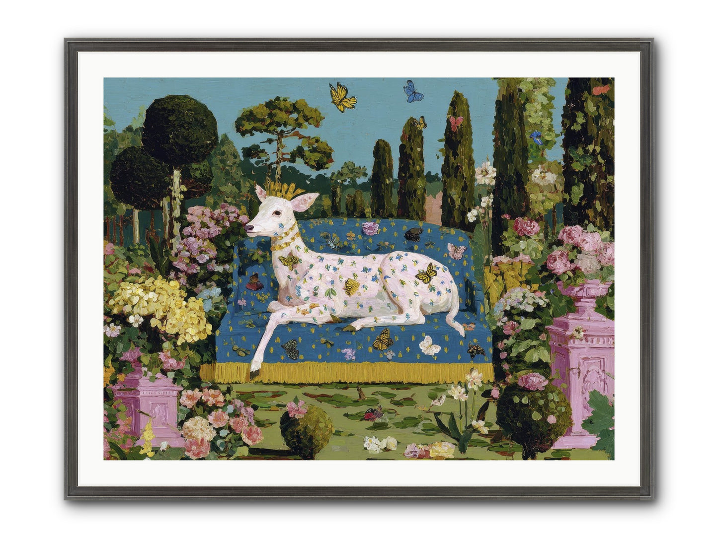 Quiet Crown Framed Print - Slimwoods Black/Silver 40x30