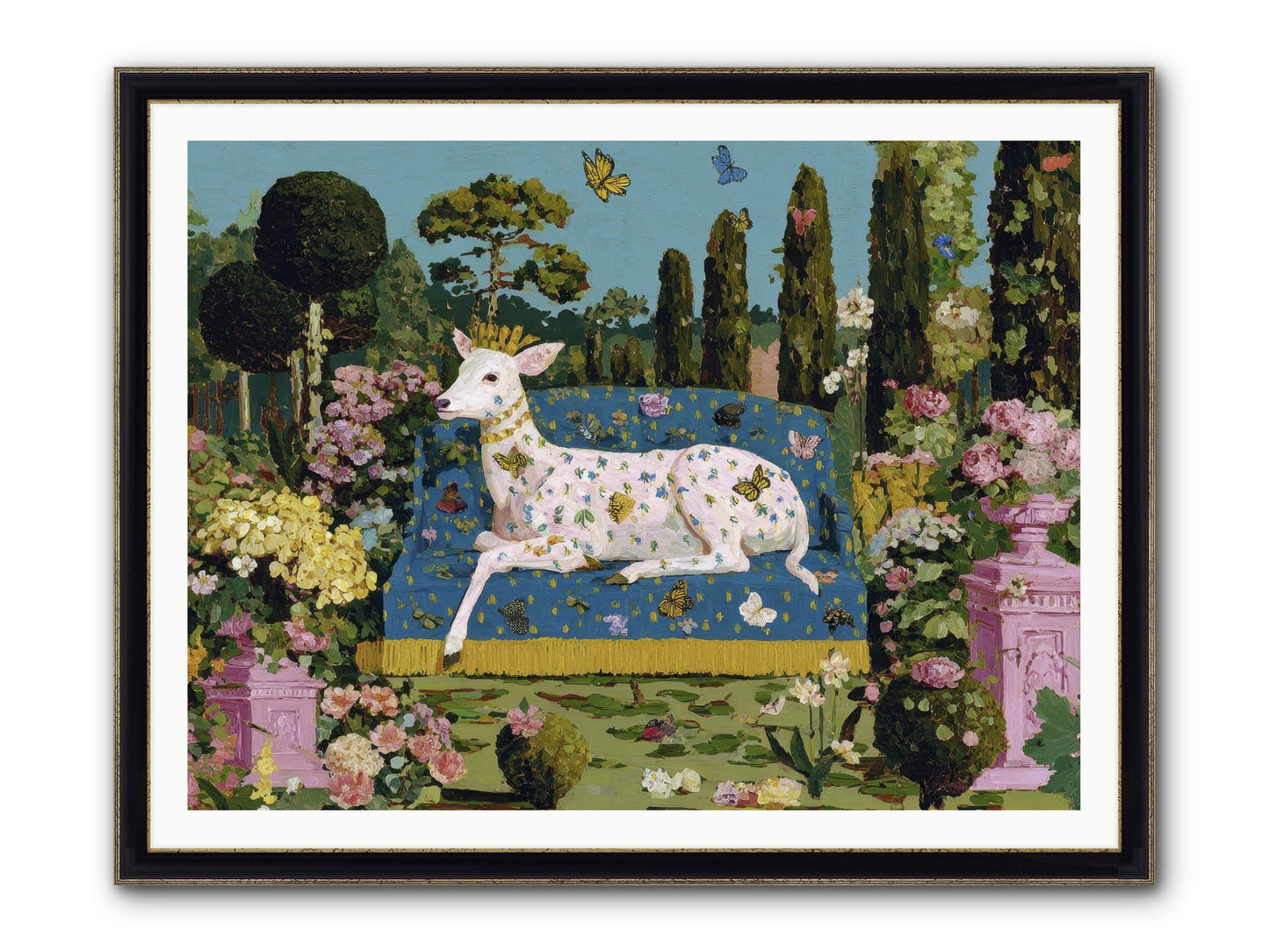Quiet Crown Framed Print - Black & Gold 48x36