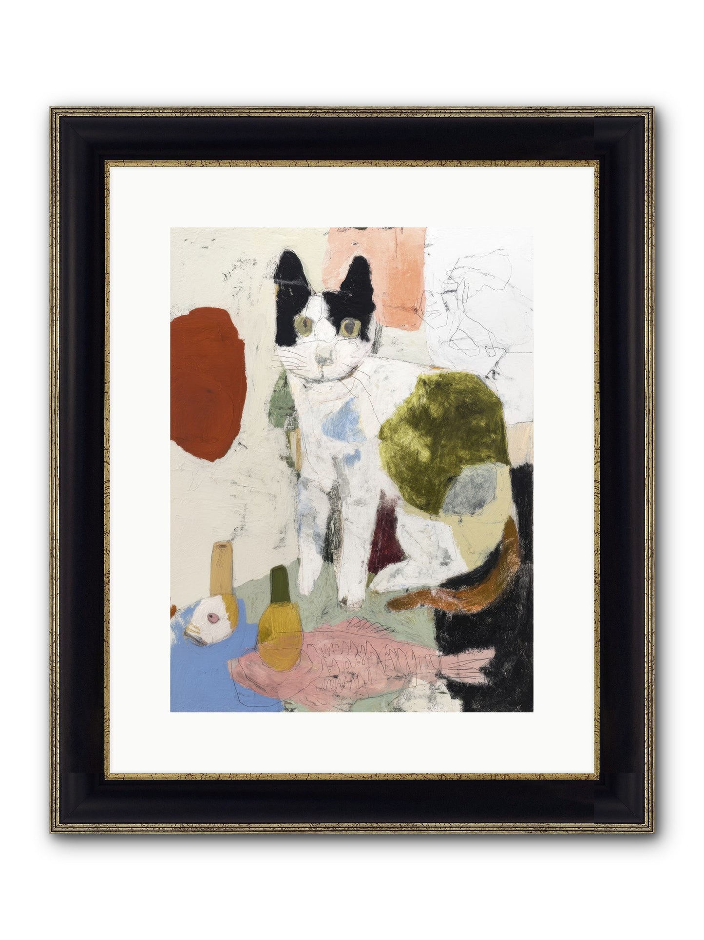 Quiet Depth Framed Print - Black & Gold 12x16