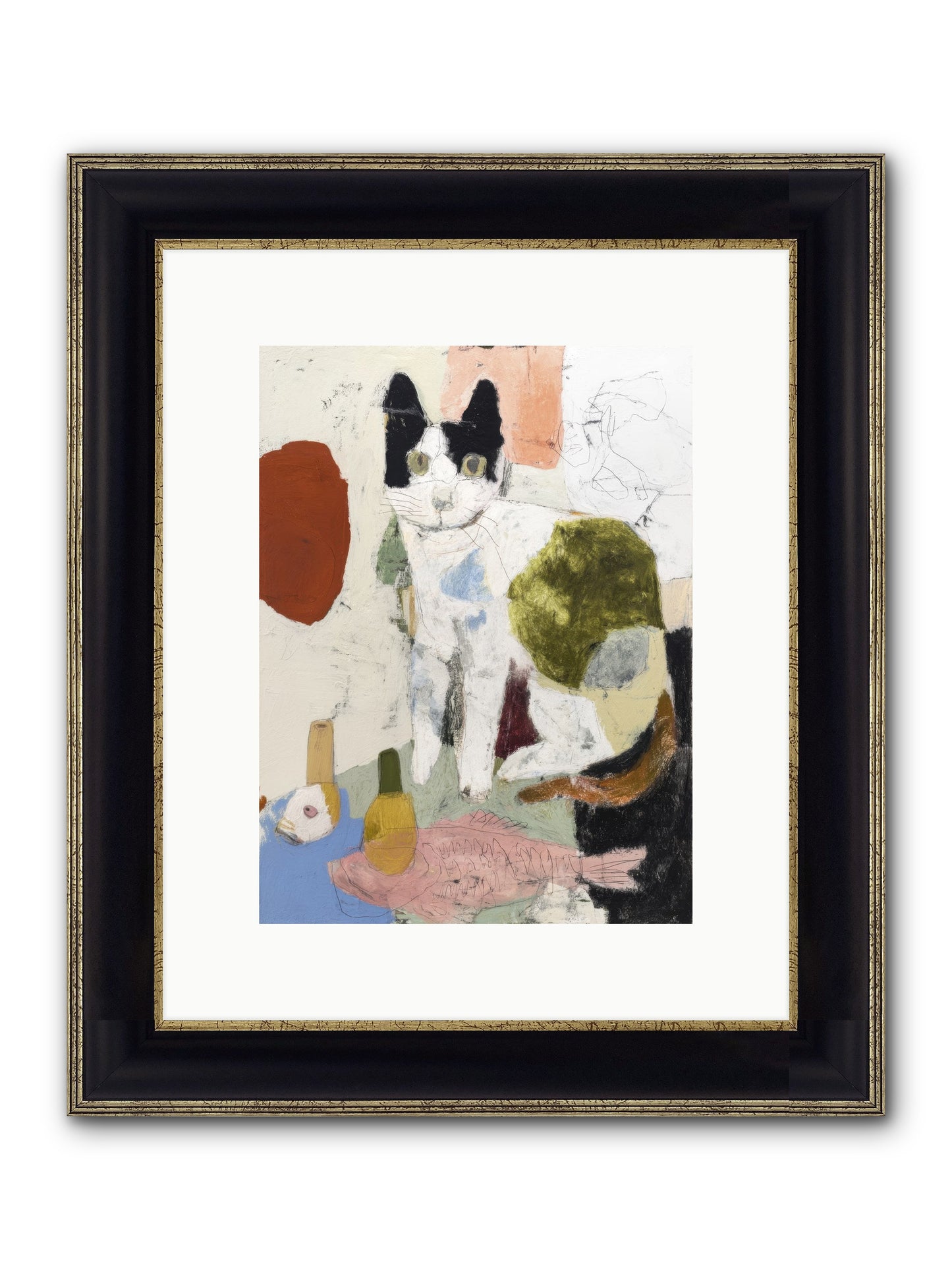 Quiet Depth Framed Print - Black & Gold 9x12