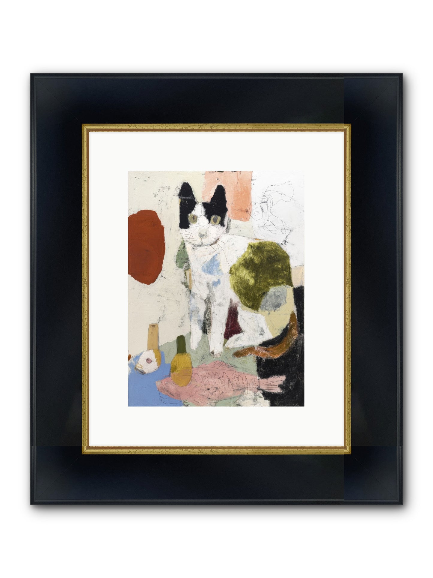 Quiet Depth Framed Print - Wide Black w/Gold 9x12
